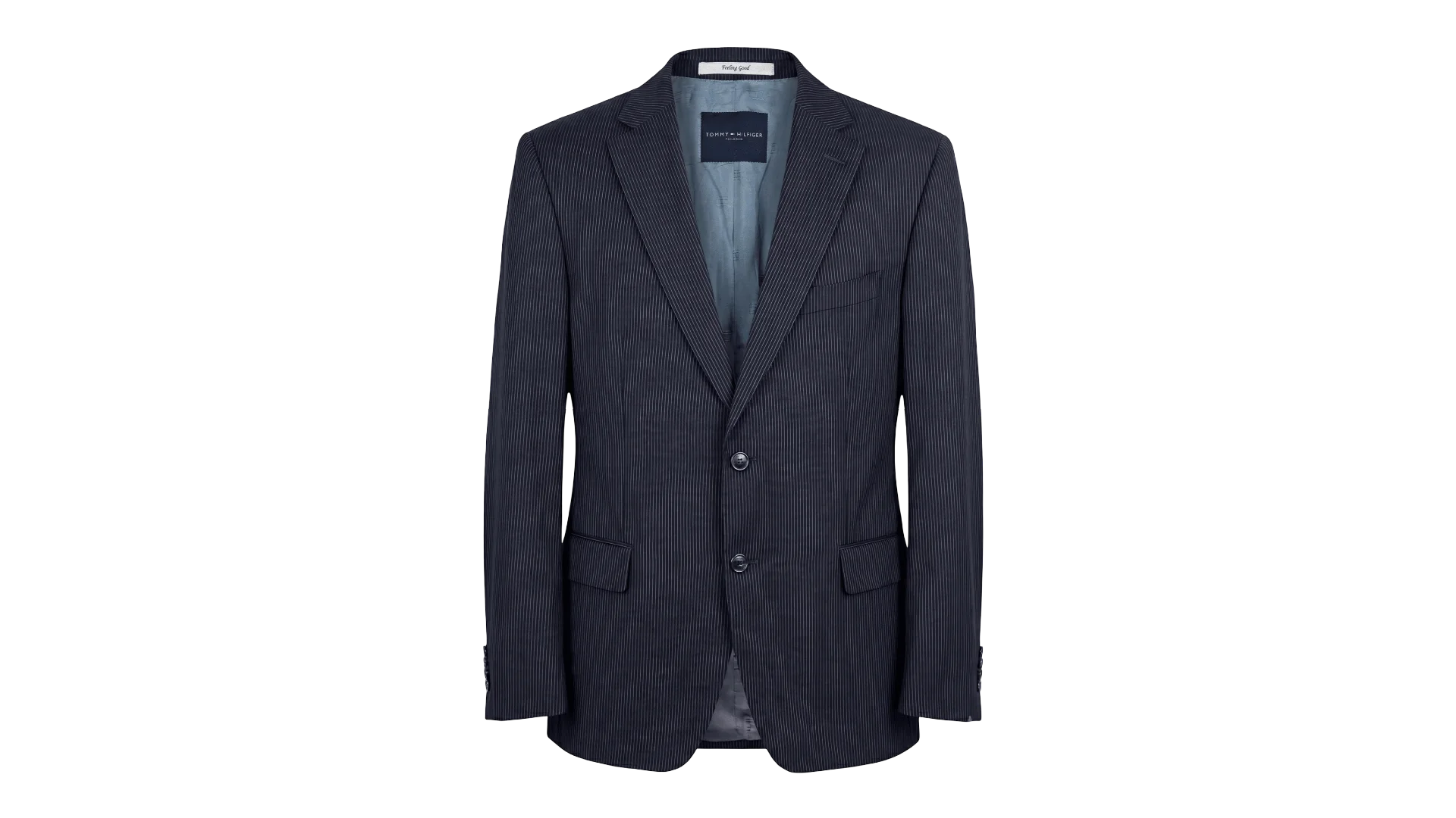 FNK110 Tommy Hilfiger Feeling Good Tailored Wool Pinstripe Navy Blazer - Image 1