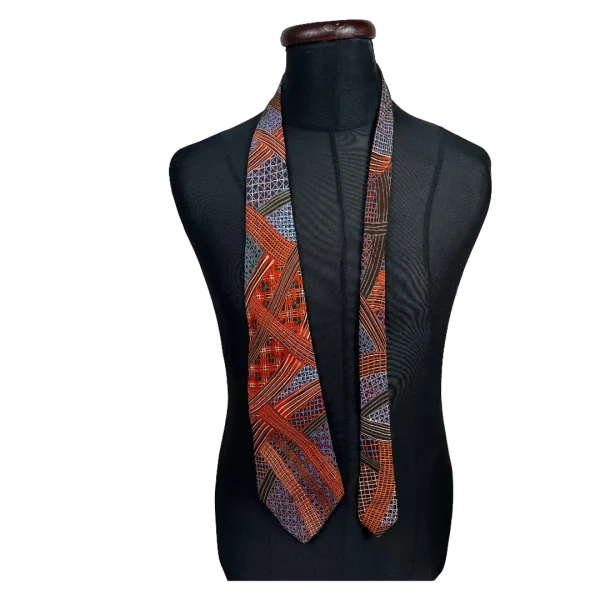 Pierre Cardin Rust Blue Geometric Necktie
