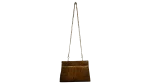 Genuine Brown Snakeskin Crossbody Bag With Golden Chain Strap