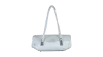 Y2K Minimalist White Genuine Leather Shoulder Bag