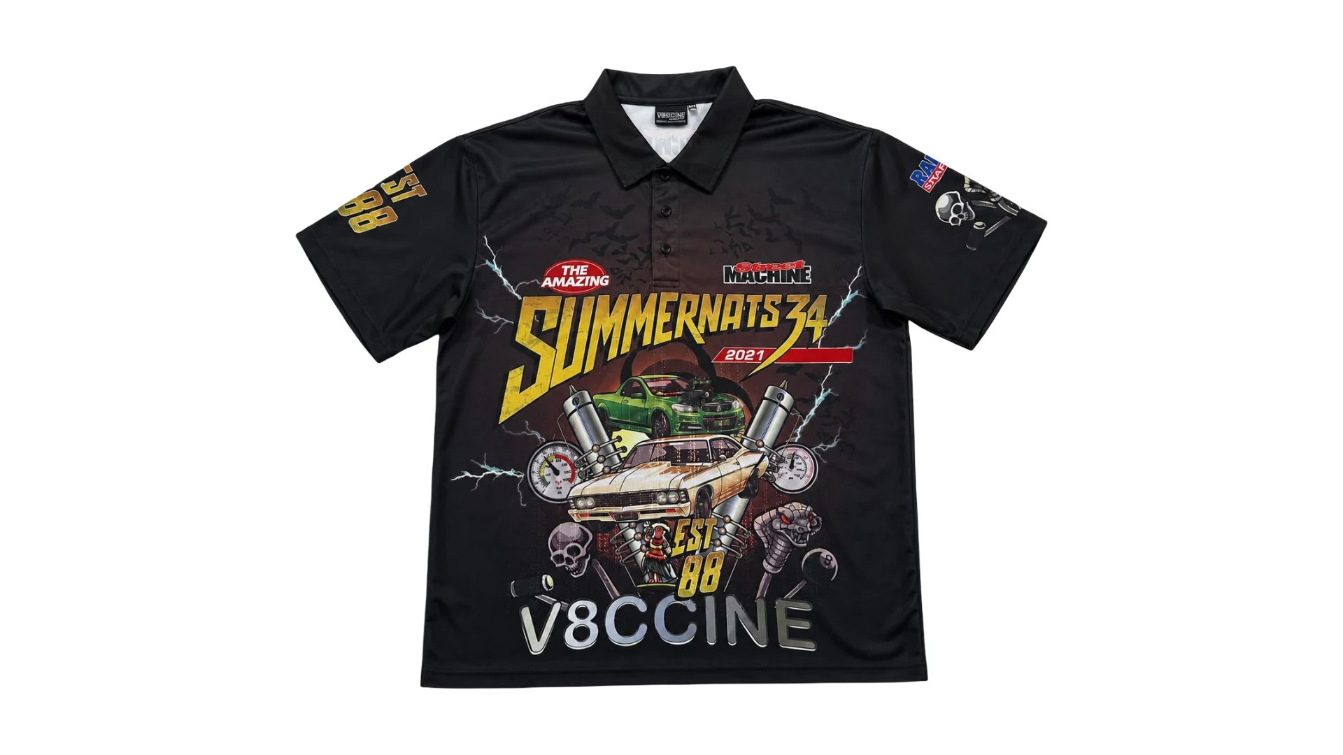 IMG_0683 Street Machine Summernats V8CCINE Sublimated Polo Shirt - Image 1
