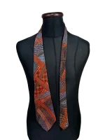 Pierre Cardin Rust Blue Geometric Necktie - Image 2