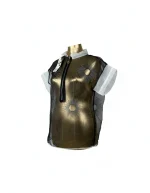 Avant-Garde Metallic Organza Embroidered Zip Top - Image 2