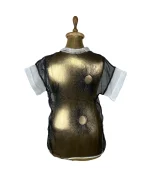 Avant-Garde Metallic Organza Embroidered Zip Top - Image 5