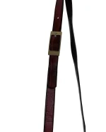 Two-Tone Brown Genuine Leather Crossbody Bag With Croc-Embossed Flap - Image 6