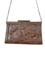 1960s Genuine Snakeskin Shoulder Bag with Chain Strap - Image 4