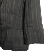 Caroll Linen Blend Brown Striped Women's Blazer - Image 4