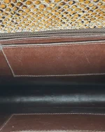 Genuine Brown Snakeskin Crossbody Bag With Golden Chain Strap - Image 6