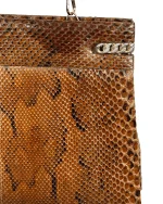 Genuine Brown Snakeskin Crossbody Bag With Golden Chain Strap - Image 5