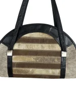 Hair-On Cowhide Striped Half-Moon Bag - Image 7