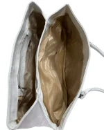 Y2K Minimalist White Genuine Leather Shoulder Bag - Image 5