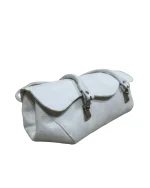 Y2K Minimalist White Genuine Leather Shoulder Bag - Image 4