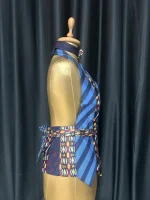Handmade Upcycled Tie Halter Vest Top & Choker - Image 3