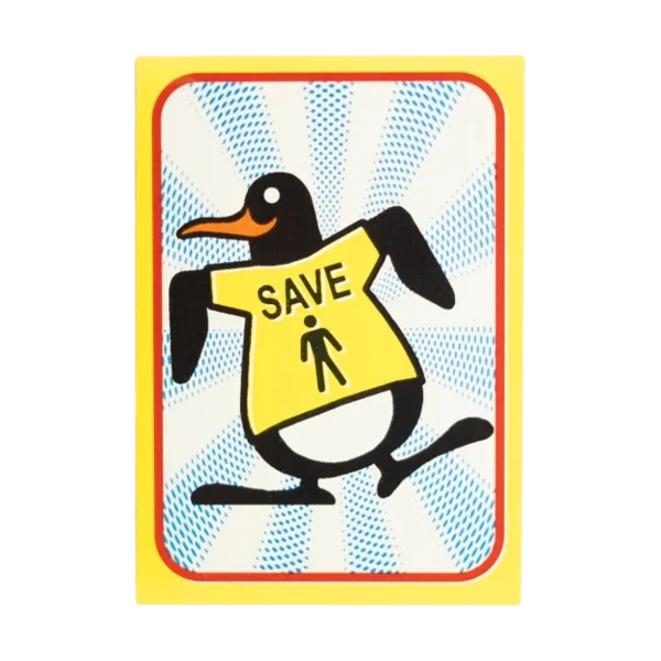 Save Human Beings Penguin Panini Sticker