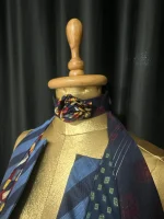 Handmade Upcycled Tie Halter Vest Top & Choker - Image 7