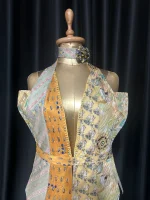 Handmade Upcycled Corset-Back Halter Vest Top & Choker - Image 2