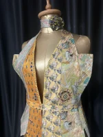Handmade Upcycled Corset-Back Halter Vest Top & Choker - Image 3
