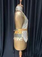 Handmade Upcycled Corset-Back Halter Vest Top & Choker - Image 5