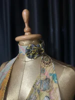 Handmade Upcycled Corset-Back Halter Vest Top & Choker - Image 8