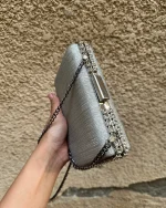 Silver Rhinestone Evening Clutch - Image 2
