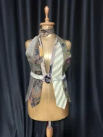 Handmade Upcycled Tie Halter Vest Top & Choker - Image 2