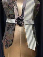 Handmade Upcycled Tie Halter Vest Top & Choker - Image 3