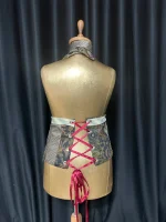 Handmade Upcycled Tie Halter Vest Top & Choker - Image 6