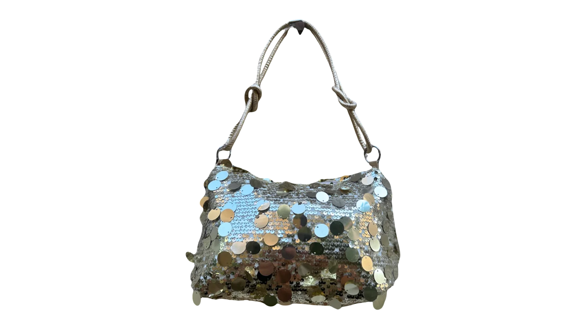 162 262 Y2K Sequin Gold Shoulder Bag - Image 1