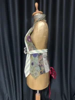 Handmade Upcycled Tie Halter Vest Top & Choker - Image 12