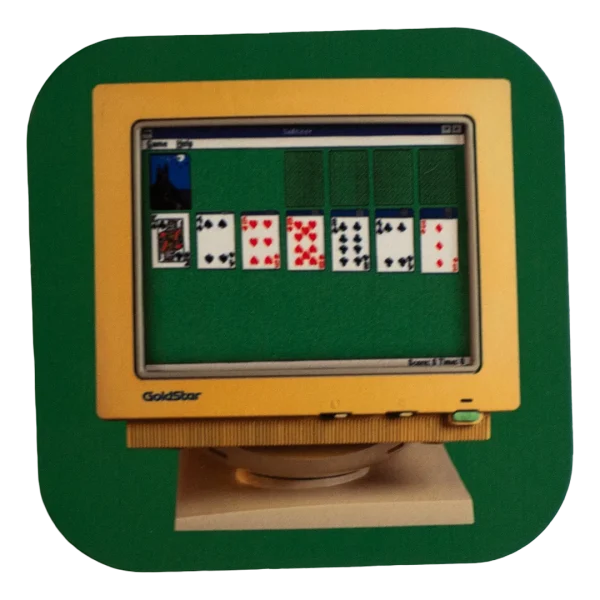 Computer Solitaire Wooden Coaster