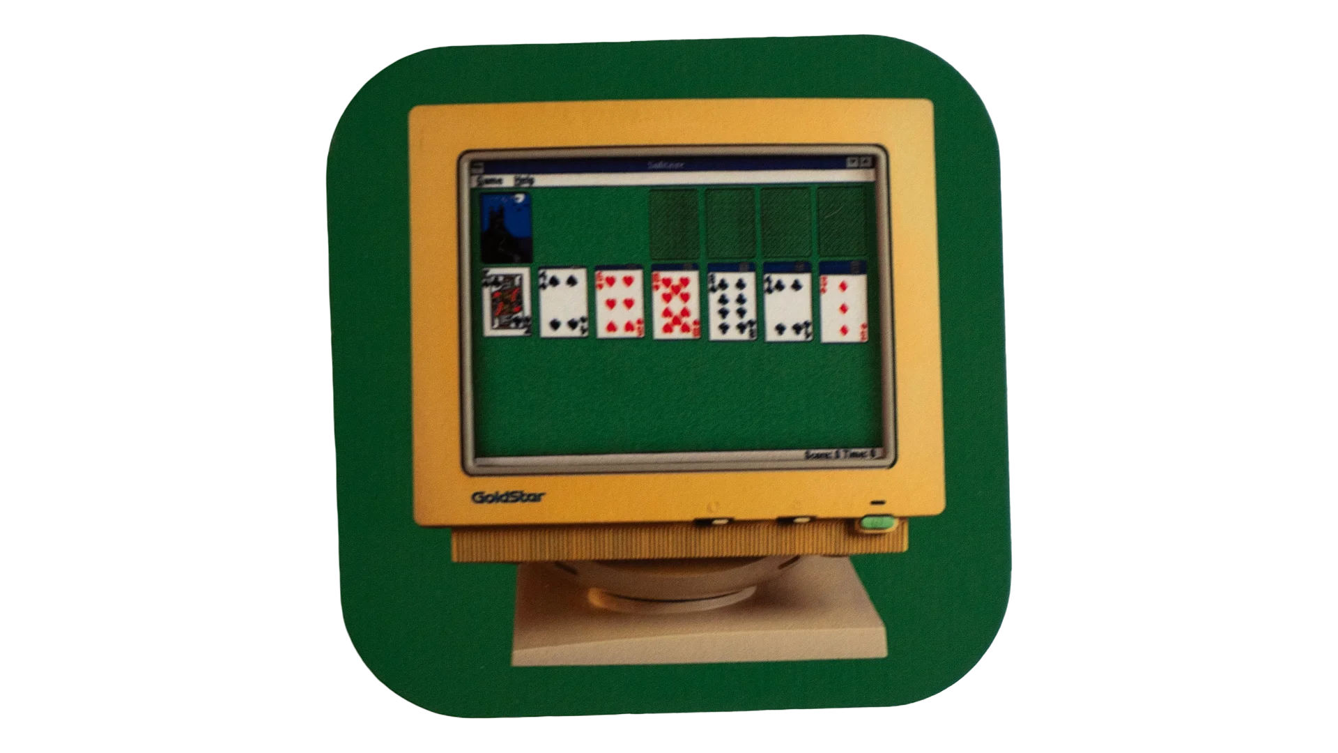1711 DSC03610 Computer Solitaire Wooden Coaster - Image 1