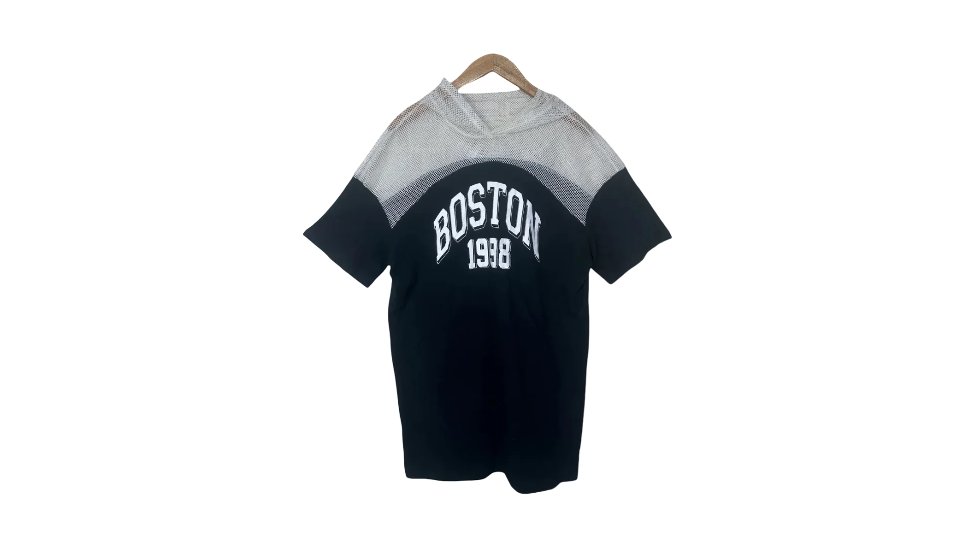 179 279 Style Boston 1998 Fishnet Yoke Hooded T-Shirt - Image 1