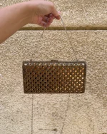 Rhinestone Studded Metallic Evening Clutch Bag - Image 2