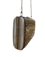 Rhinestone Studded Metallic Evening Clutch Bag - Image 3