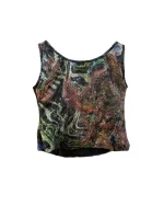 Y2K Abstract Swirl Sequin Cupped Tank Top - Image 4