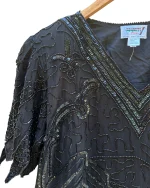 Shakti Embroidered Beaded 100% Silk Blouse - Image 2