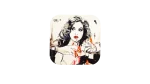 Smoking Woman Illustration Coaster - Image 4