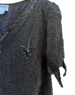 Shakti Embroidered Beaded 100% Silk Blouse - Image 4