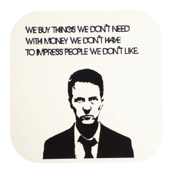 Consumerism Quote Portrait Coaster