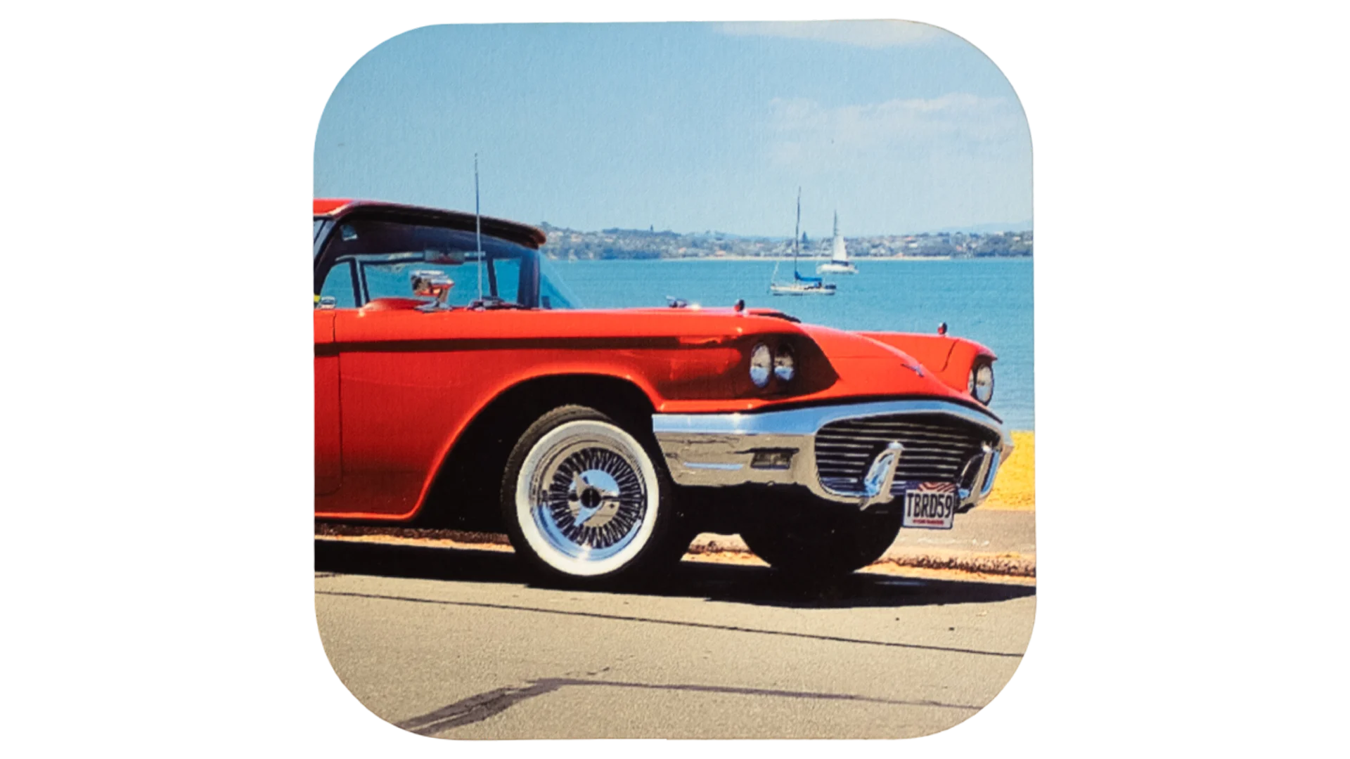 3156 DSC05888 Red Classic Car Coaster - Image 1