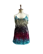 Multicolor Ombre Sequin Mini Dress - Image 2