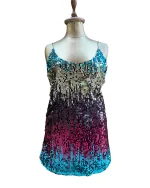 Multicolor Ombre Sequin Mini Dress - Image 4