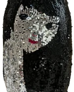 Maner Sequin Face Graphic Mini Dress - Image 4
