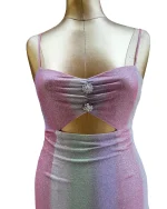 Pomelo Pastel Glitter Cut-Out Mini Dress - Image 2