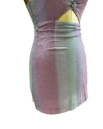 Pomelo Pastel Glitter Cut-Out Mini Dress - Image 5