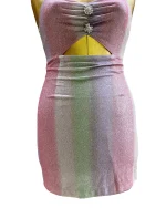 Pomelo Pastel Glitter Cut-Out Mini Dress - Image 8