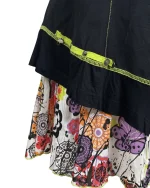 Y2K Cache Cache Black Layered Dress with Floral Ruffle Hem - Image 8