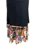 Y2K Cache Cache Black Layered Dress with Floral Ruffle Hem - Image 9