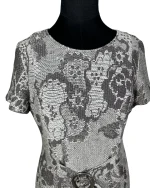Caroline Biss Floral Brocade Midi Dress with Waist Detail - Image 2