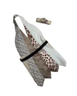 Handmade Upcycled Necktie Halter Vest Top with Corset Back & Choker - Image 2